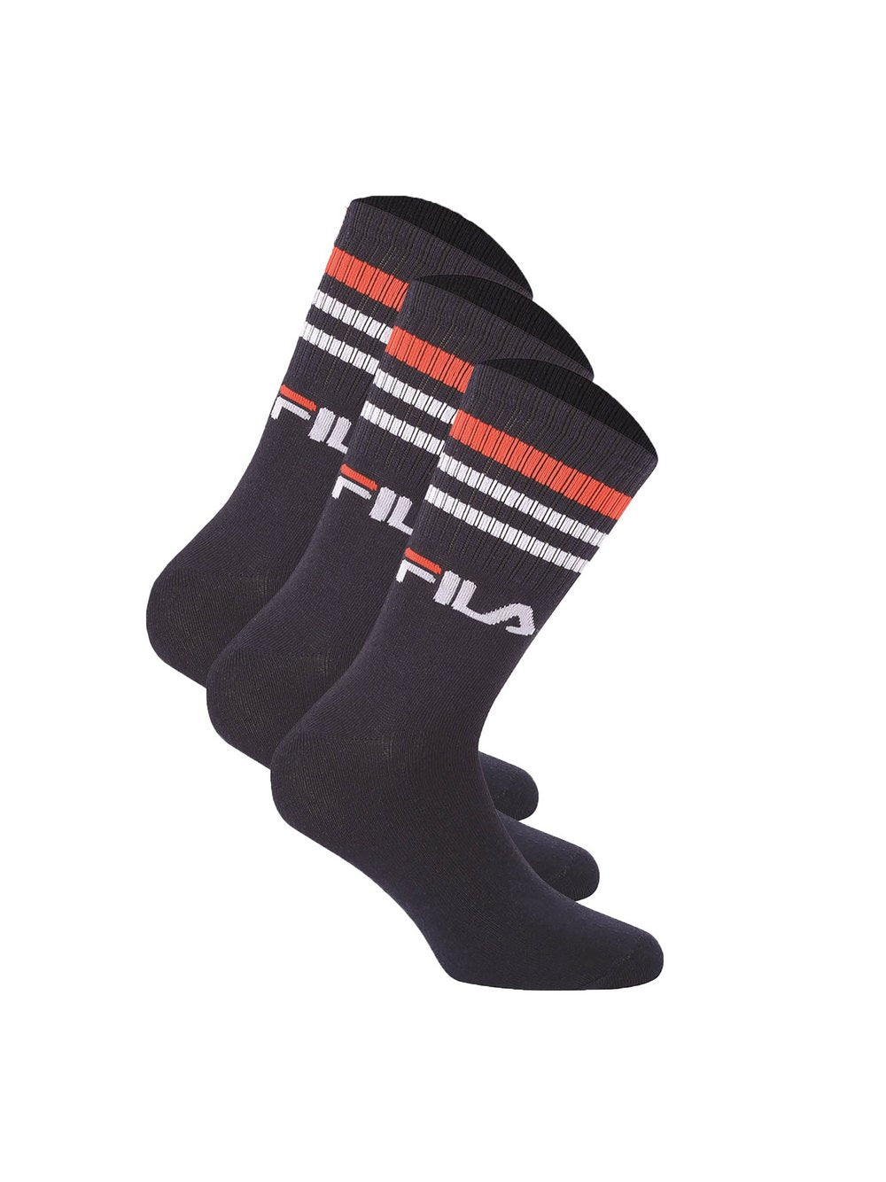 FILA Socken 3er Pack Damen Baumwolle gestreift