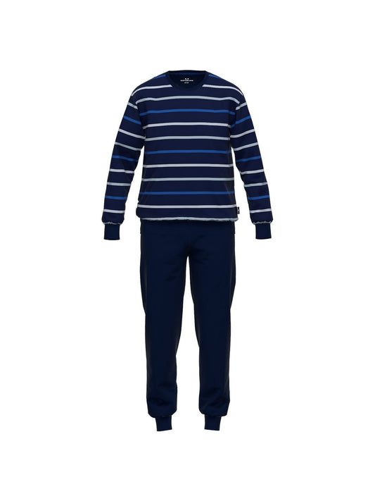 GÖTZBURG Pyjama Herren Baumwolle gestreift