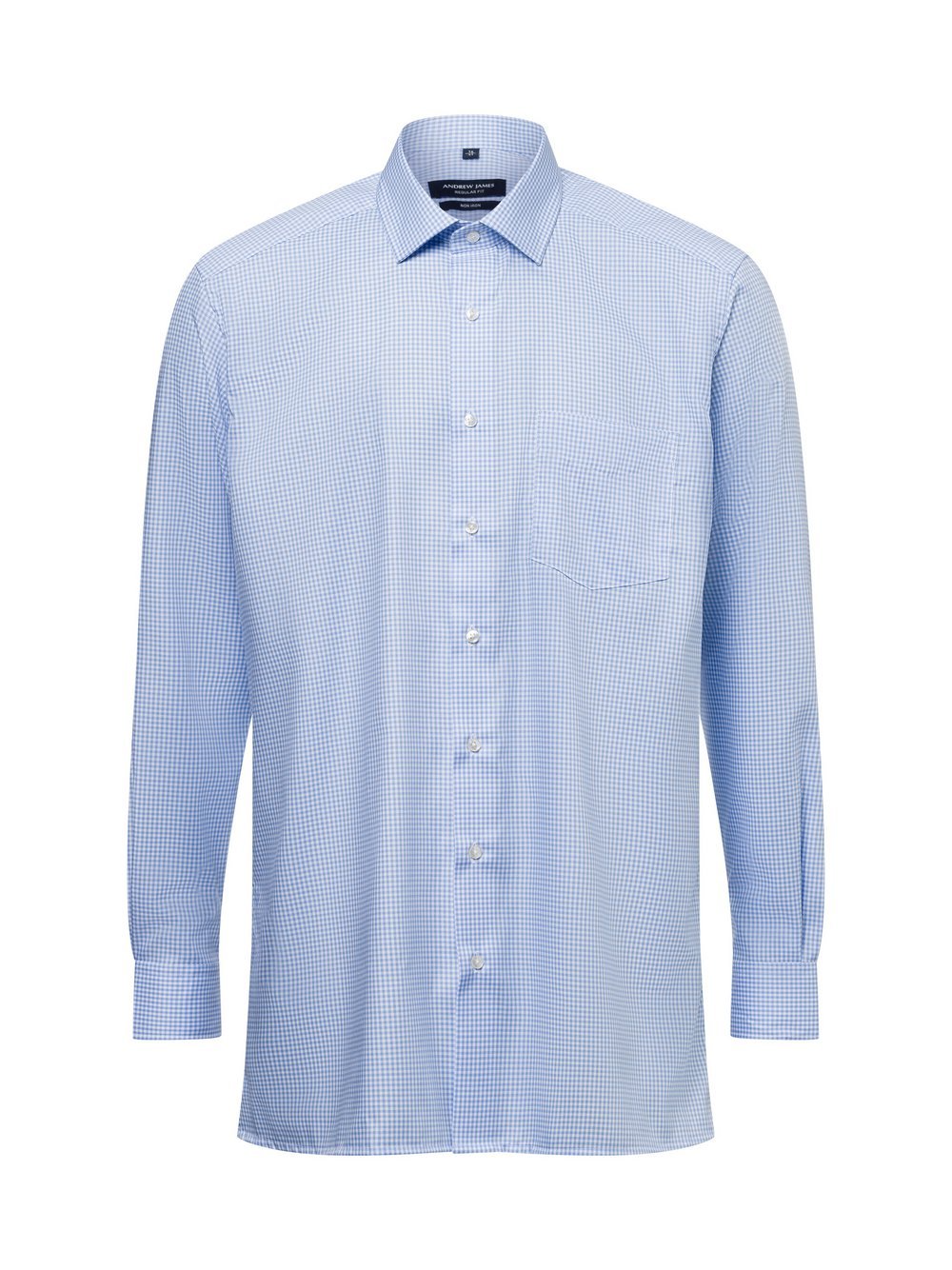 Andrew James Hemd Herren Regular Fit Baumwolle Kentkragen kariert