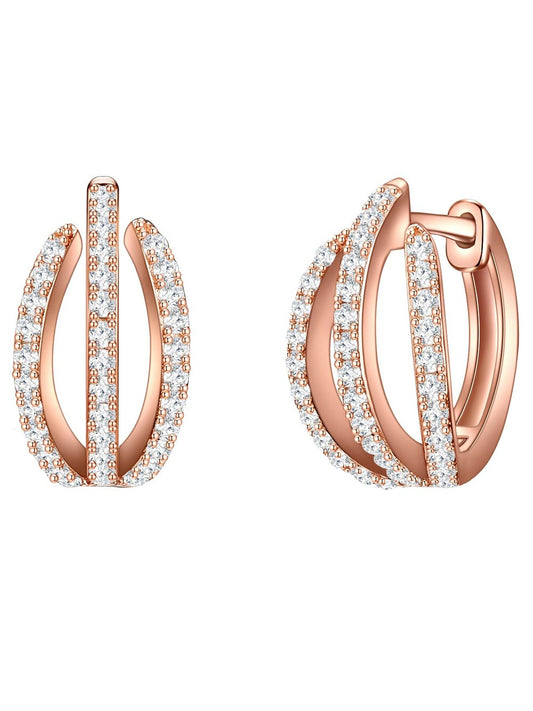 Trilani Creolen Damen Sterlingsilber roségold