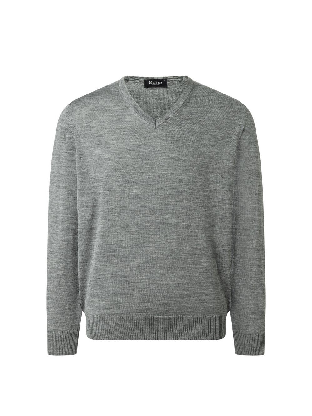 MAERZ Strickpullover aus Merinowolle Herren Schurwolle meliert