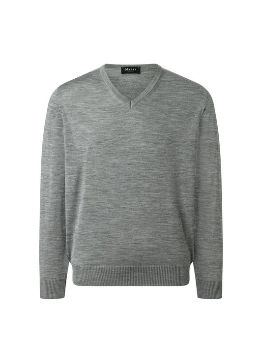 MAERZ Strickpullover aus Merinowolle Herren Schurwolle meliert