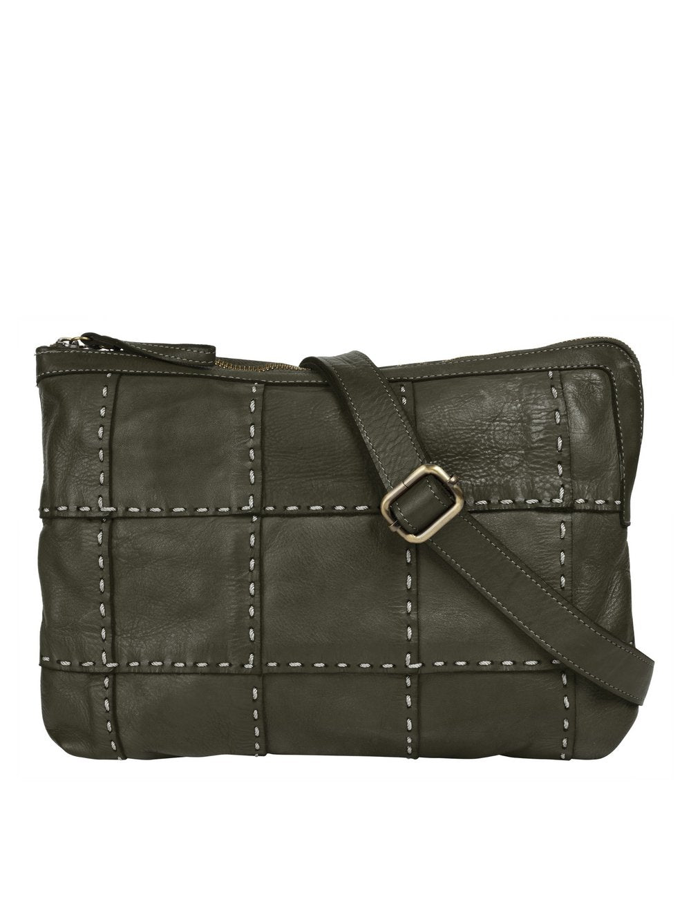 Samantha Look Umhängetasche Damen Leder kariert