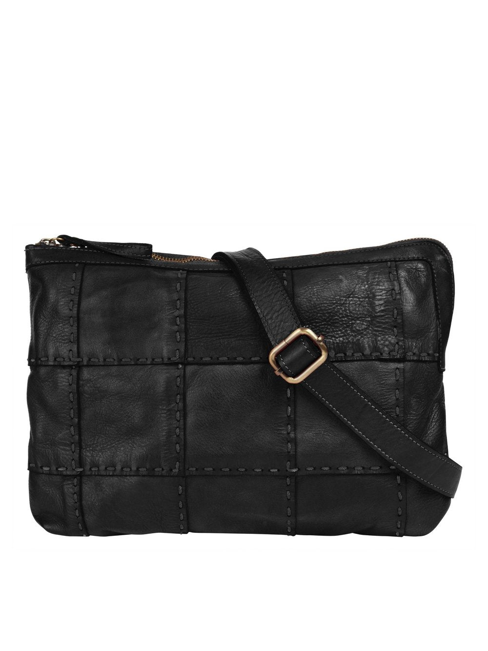 Samantha Look Umhängetasche Damen Leder kariert