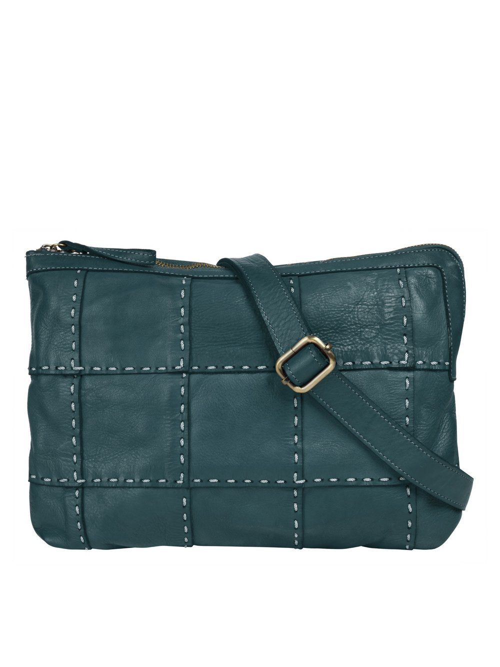 Samantha Look Umhängetasche Damen Leder kariert