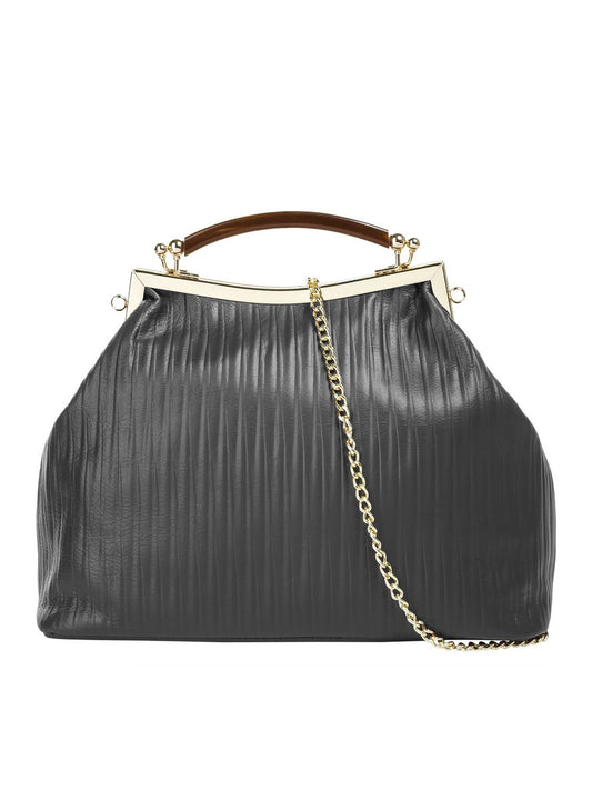 Cluty Handtasche Damen Leder gestreift