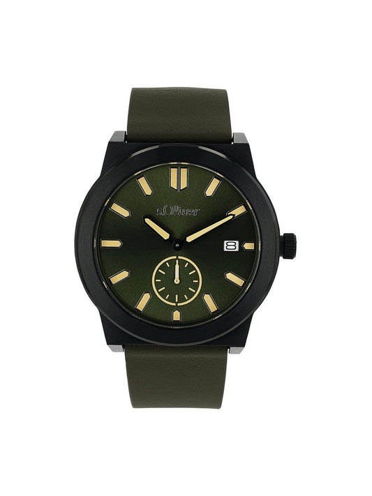 s.Oliver Quarzuhr Herren Leder