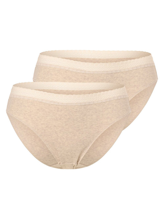 sloggi Slips im 2er-Pack Damen Baumwolle meliert