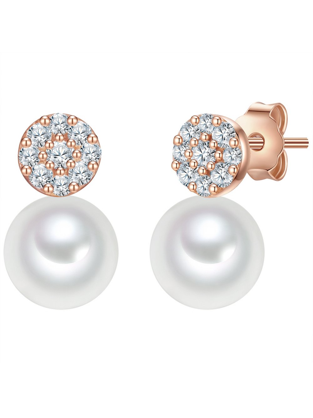 Valero Pearls Ohrringe Damen Sterlingsilber roségold