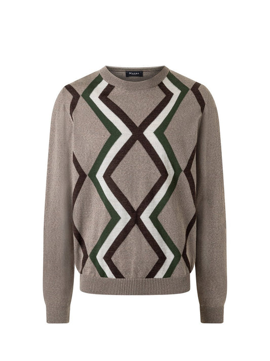 MAERZ Pullover aus Schurwolle Herren gemustert