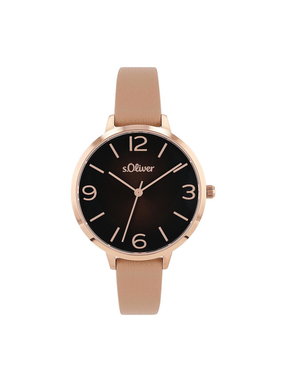 s.Oliver Quarzuhr Herren Leder