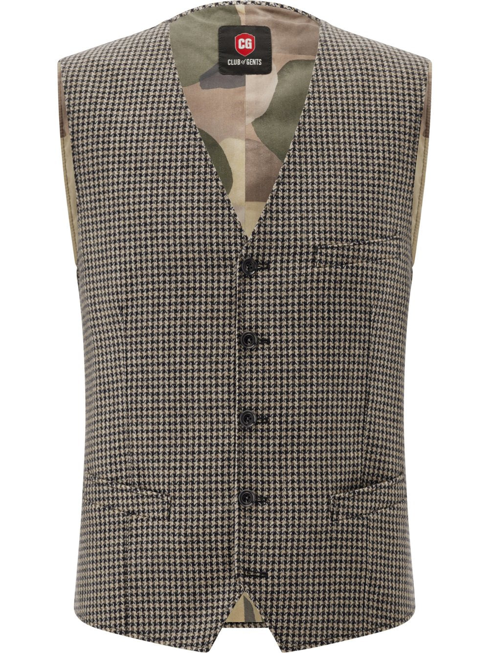 CG - CLUB of GENTS Anzugweste mit Woll-Anteil Herren Regular Fit Wolle kariert