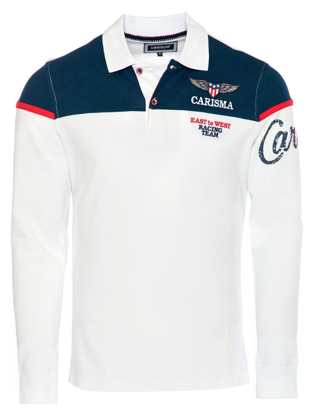 Carisma Langarm-Polo Herren Baumwolle bedruckt