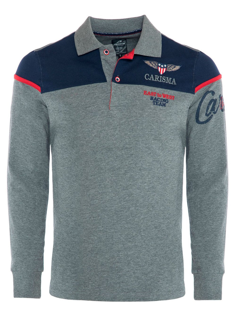 Carisma Langarm-Polo Herren Baumwolle bedruckt