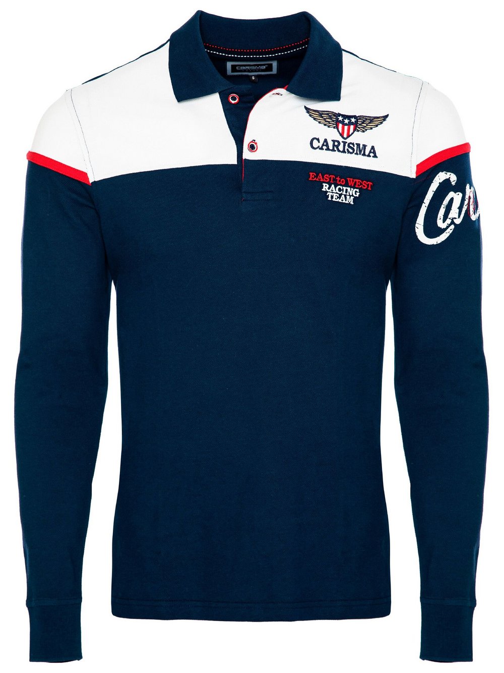Carisma Langarm-Polo Herren Baumwolle bedruckt