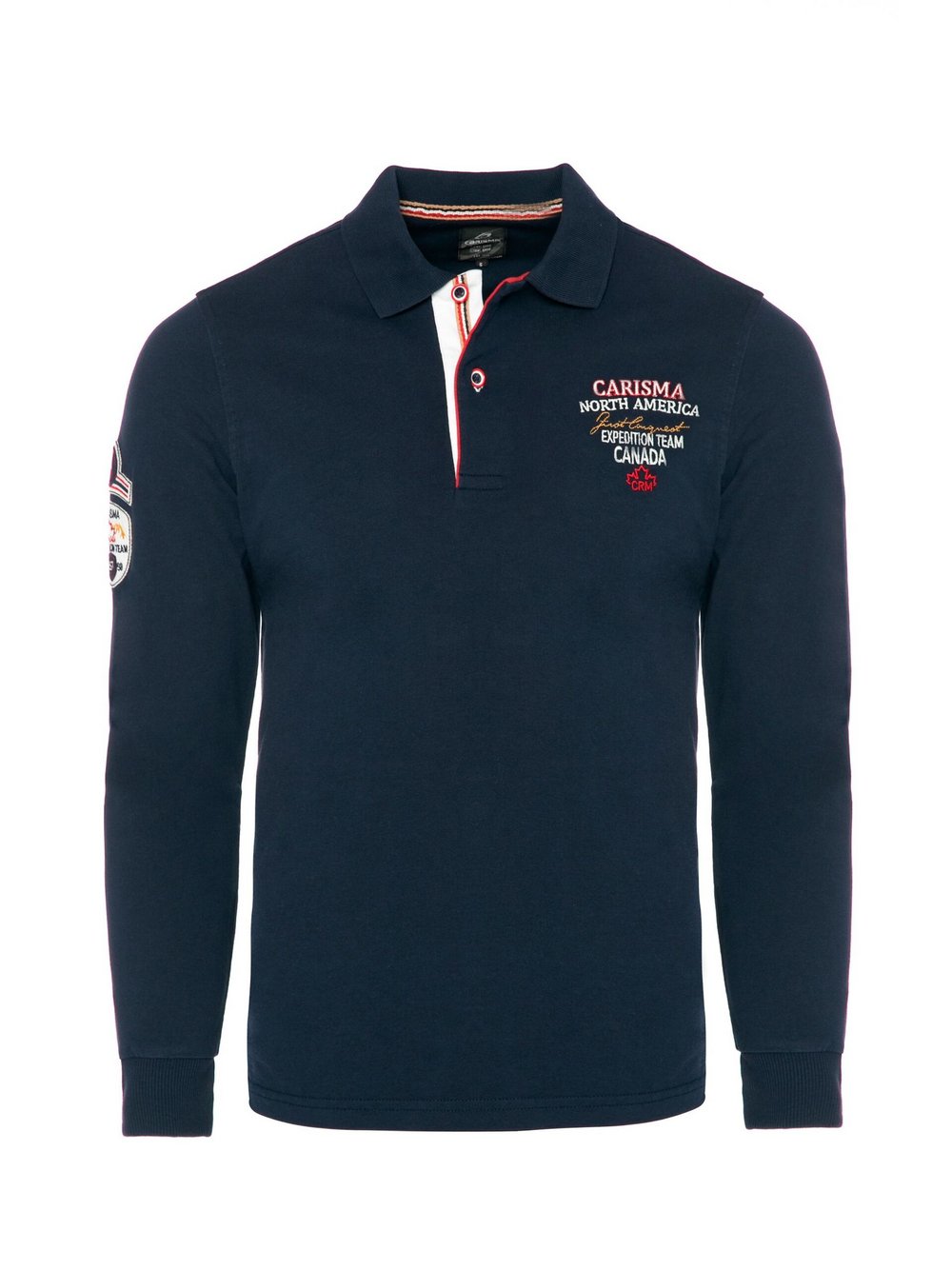 Carisma Langarm-Polo Herren Baumwolle bedruckt