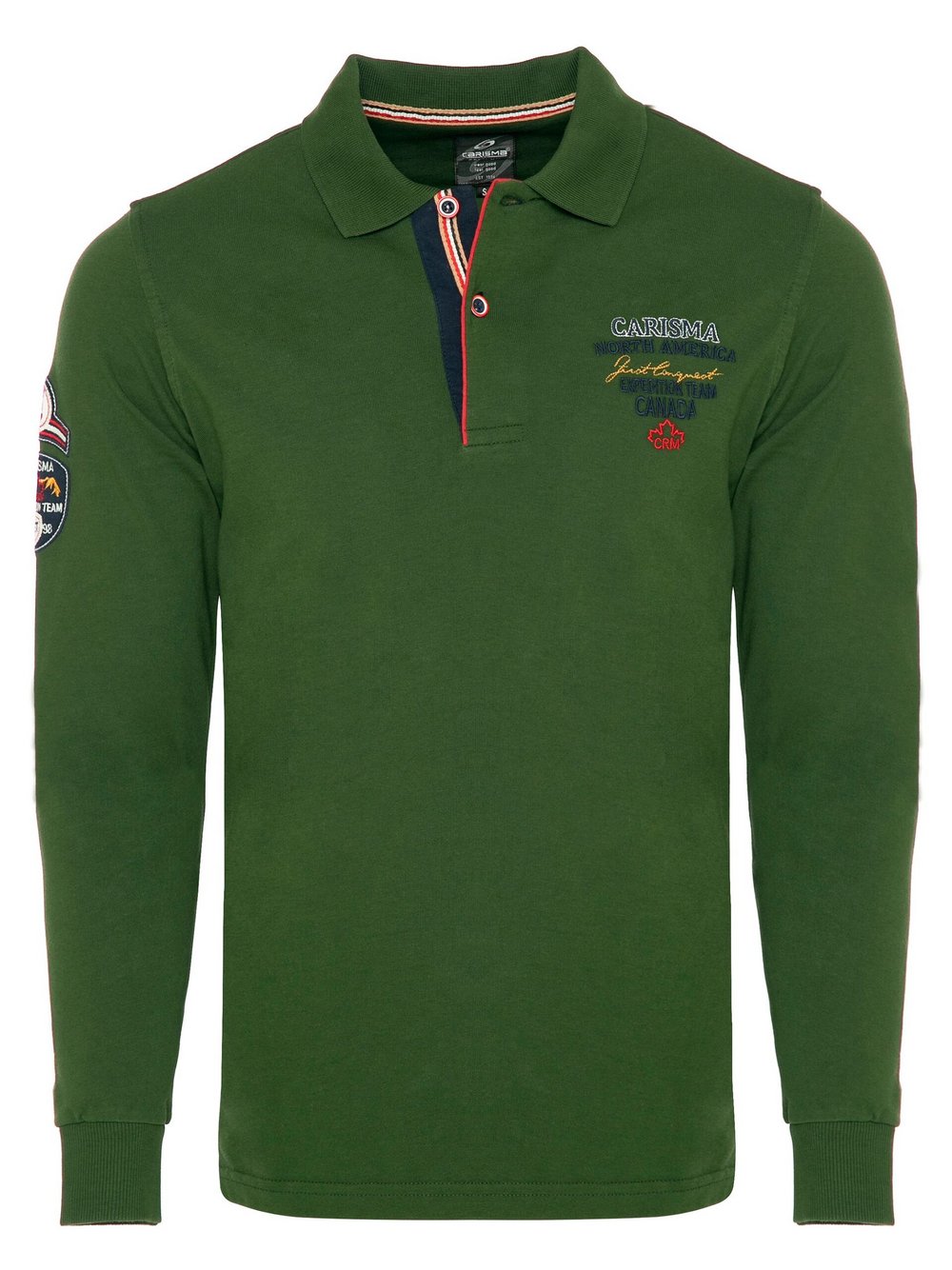 Carisma Langarm-Polo Herren Baumwolle bedruckt