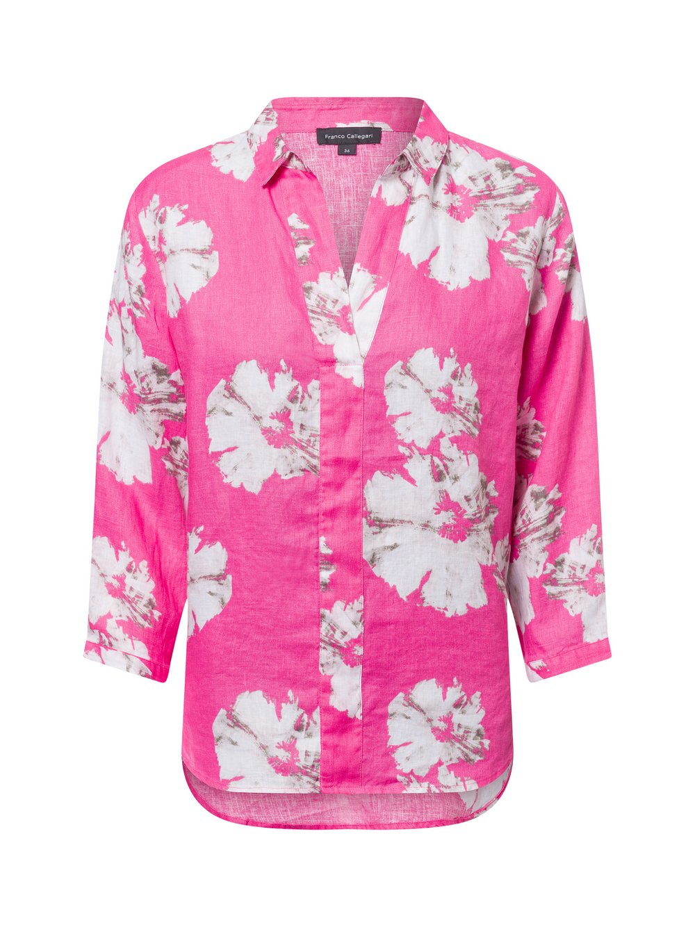 Franco Callegari Blusenshirt Damen Leinen gemustert