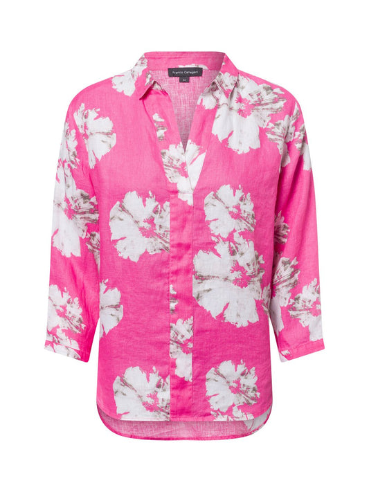 Franco Callegari Blusenshirt Damen Leinen gemustert