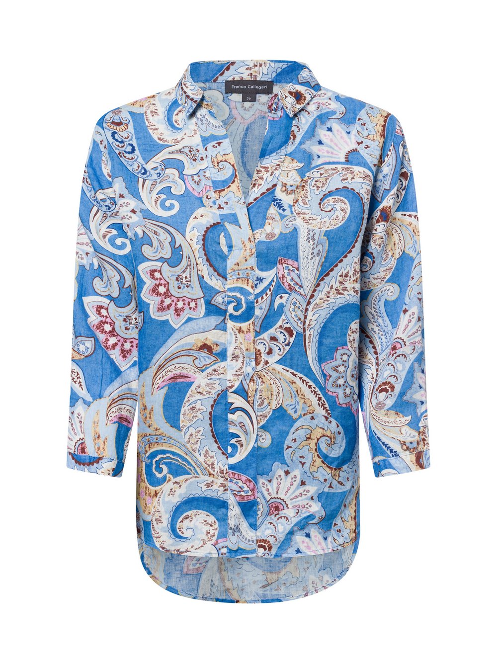 Franco Callegari Blusenshirt Damen Leinen gemustert