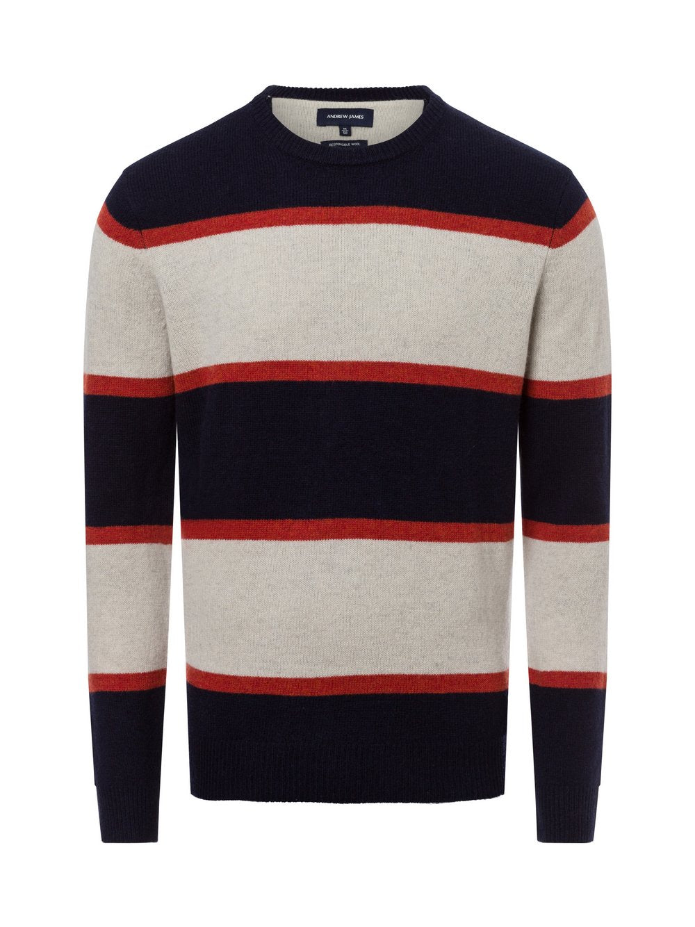 Andrew James Strickpullover Herren Schurwolle gestreift