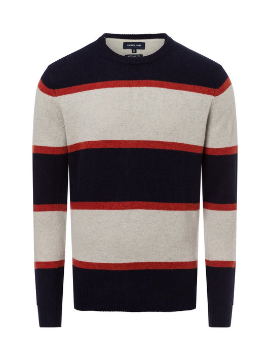 Andrew James Strickpullover Herren Schurwolle gestreift