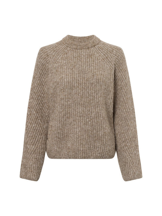 Nümph Strickpullover mit Alpaka-Anteil Damen Grobstrick meliert