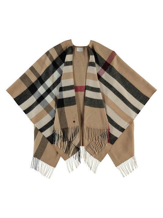 Fraas Poncho Damen kariert