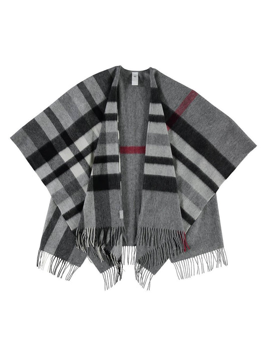 Fraas Poncho Damen Wolle kariert