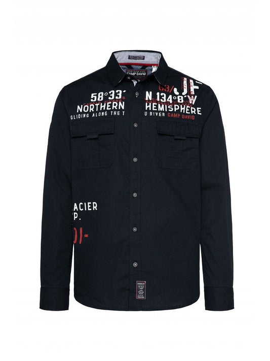 Camp David Hemd Herren Regular Fit Baumwolle bedruckt
