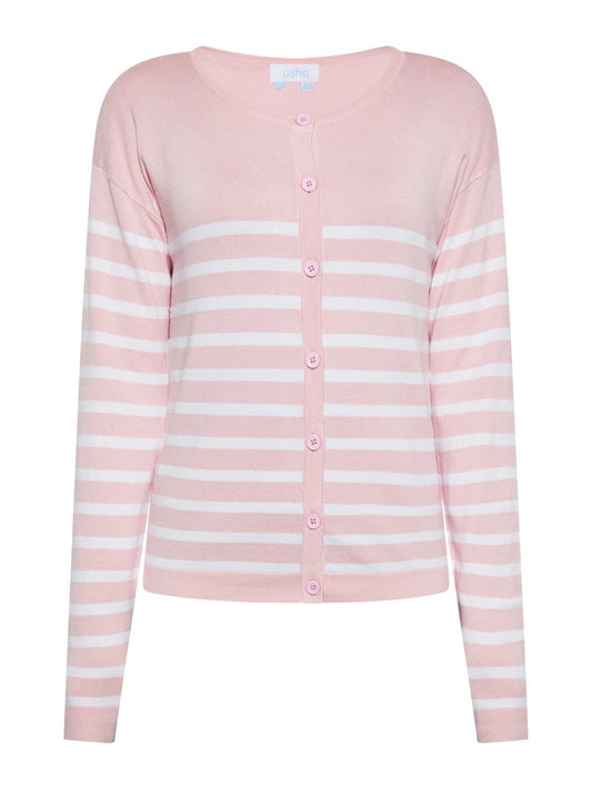 Usha Strickjacke Damen Viskose gestreift