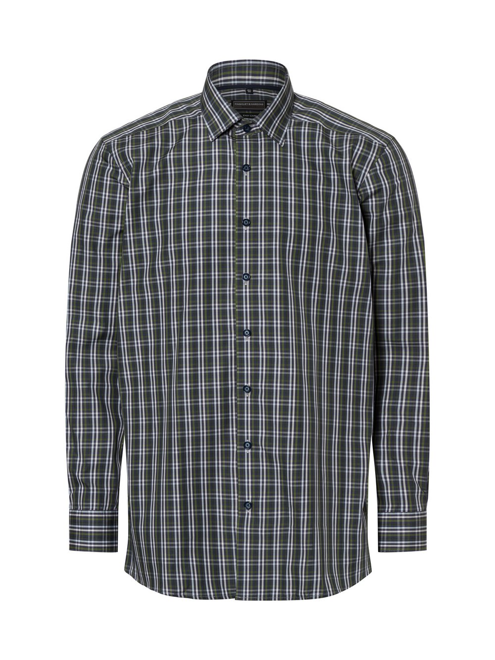 Finshley & Harding Businesshemd Herren Modern Fit Baumwolle kariert