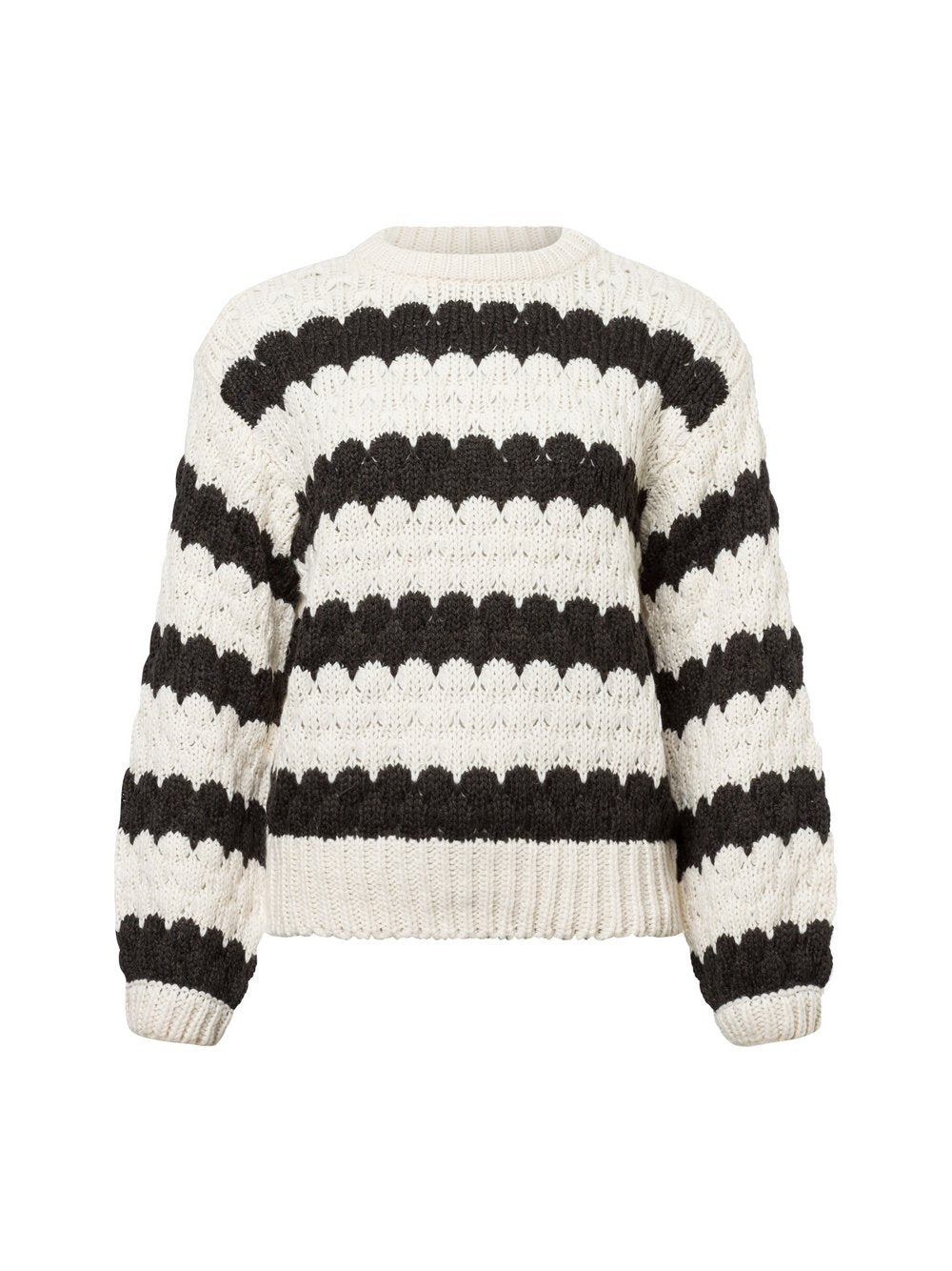 Y.A.S Strickpullover Damen Grobstrick gestreift