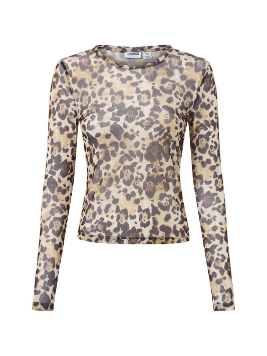 Noisy May Mesh-Langarmshirt Damen gemustert