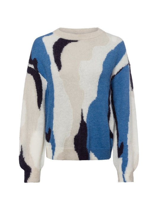 comma Pullover mit Alpaka-Anteil Damen Polyamid gemustert