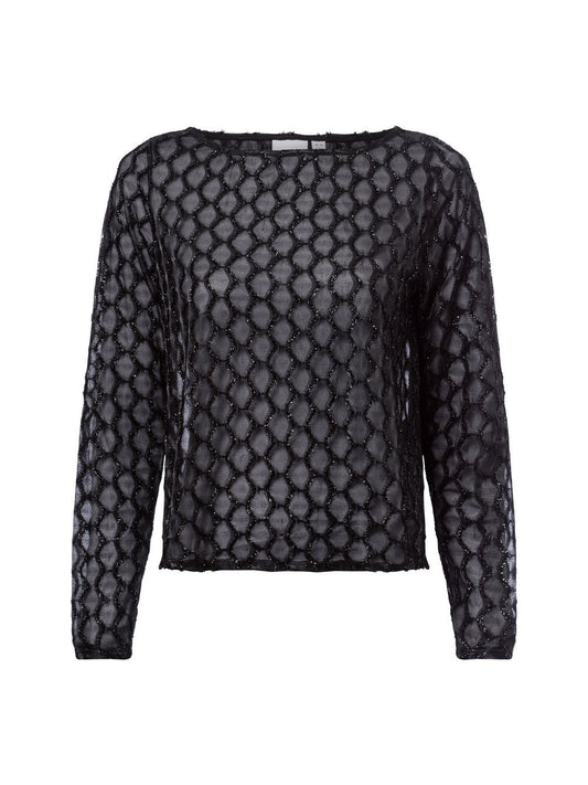 Vila Langarmshirt Damen gemustert