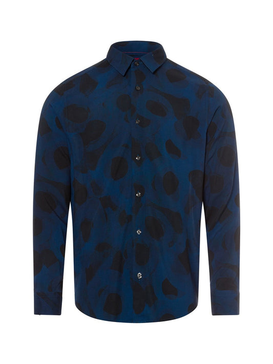 HUGO Hemd Herren Regular Fit Viskose gemustert