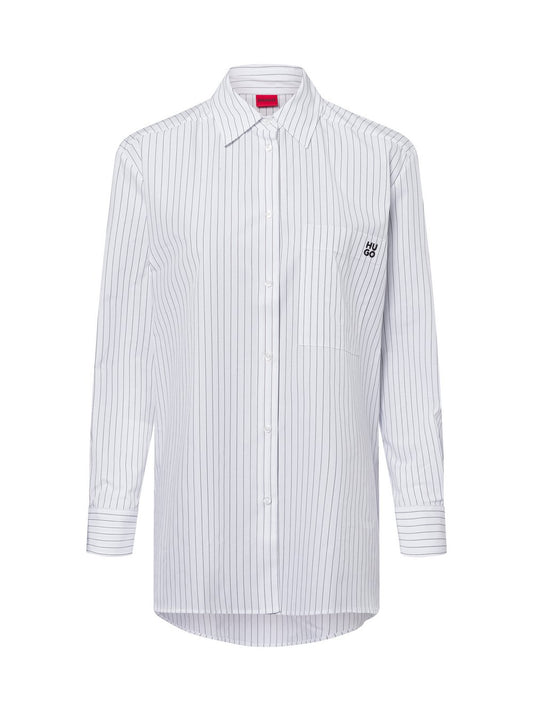 HUGO Hemdbluse Damen Baumwolle gestreift