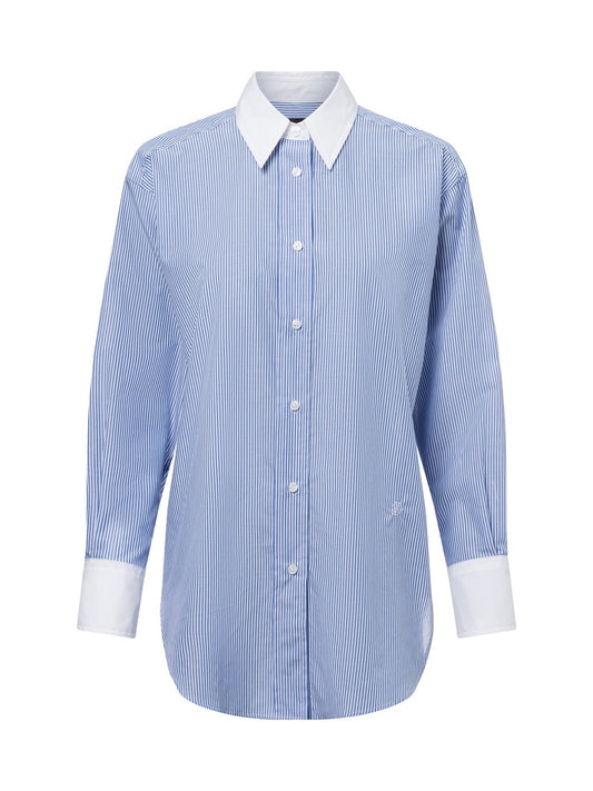 BOSS Bluse Damen Baumwolle gestreift