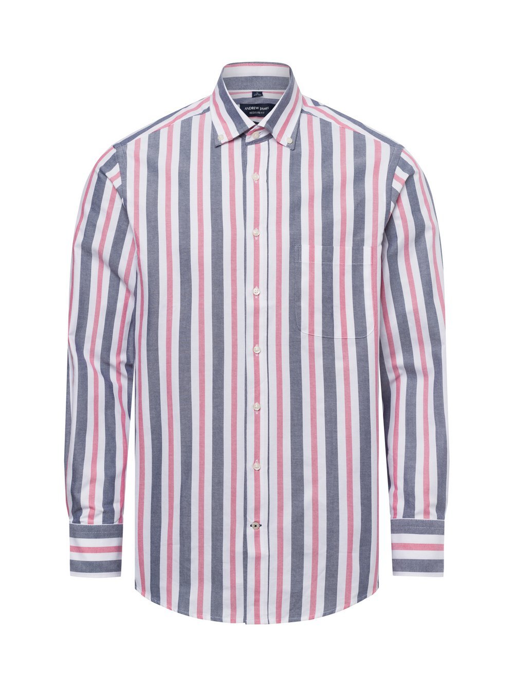 Andrew James Freizeithemd Herren Regular Fit Baumwolle gestreift
