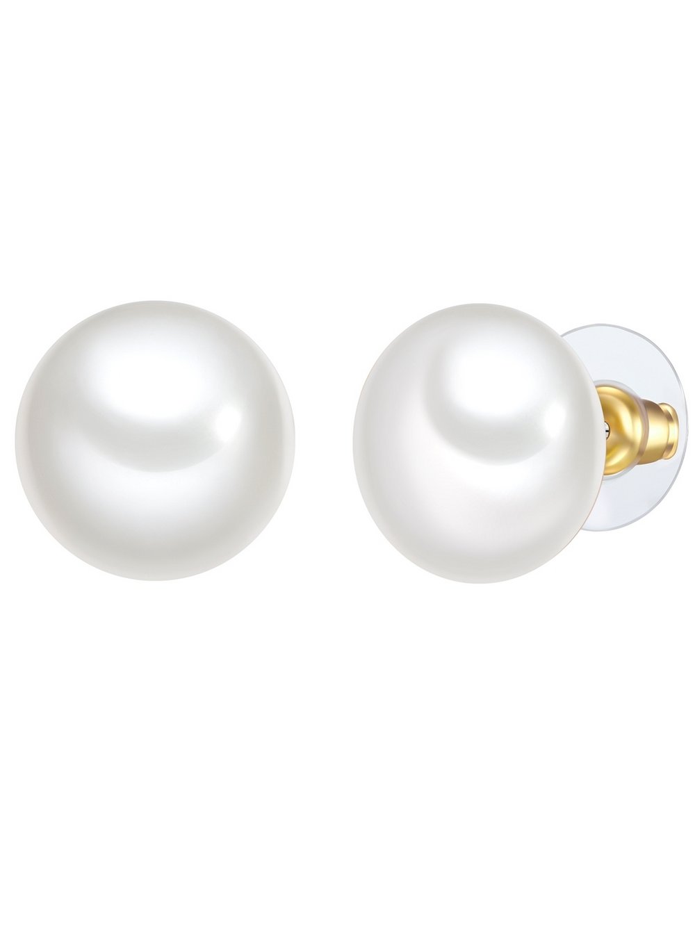 Yokoamii Perlen-Ohrstecker Damen Metall