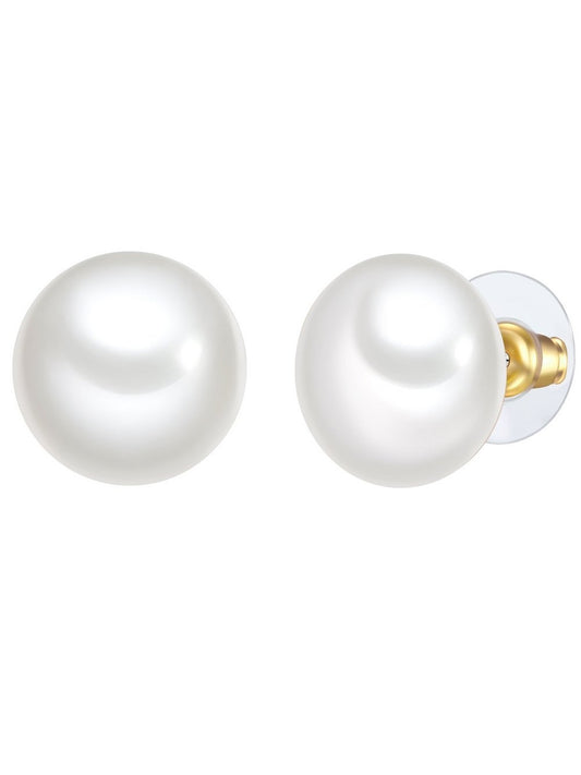 Yokoamii Perlen-Ohrstecker Damen Metall