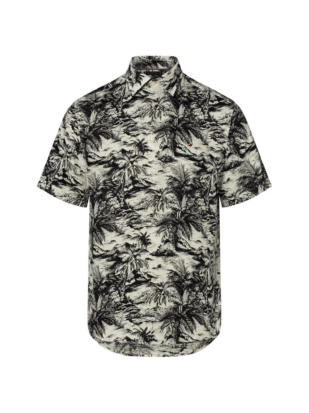 Tommy Hilfiger Kurzarm-Freizeithemd aus Leinen Herren Regular Fit gemustert