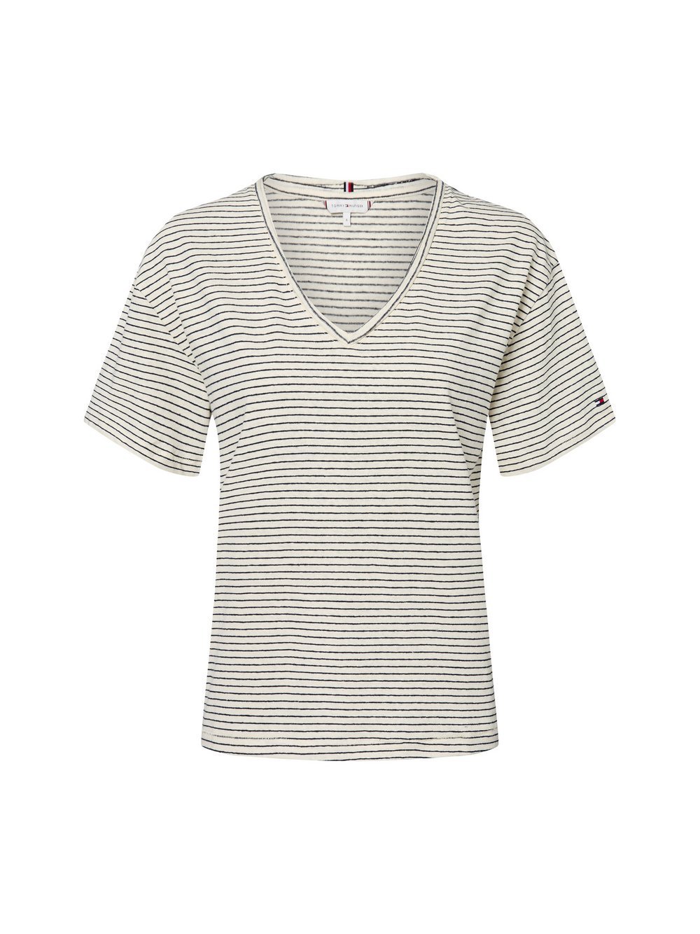 Tommy Hilfiger T-Shirt mit Leinenanteil Damen Baumwolle gestreift