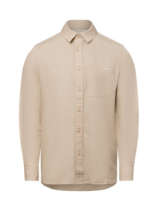 Calvin Klein Jeans Freizeithemd mit Leinen-Anteil Herren Regular Fit