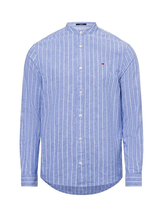 Tommy Jeans Freizeithemd mit Leinen-Anteil Herren Regular Fit Baumwolle gestreift