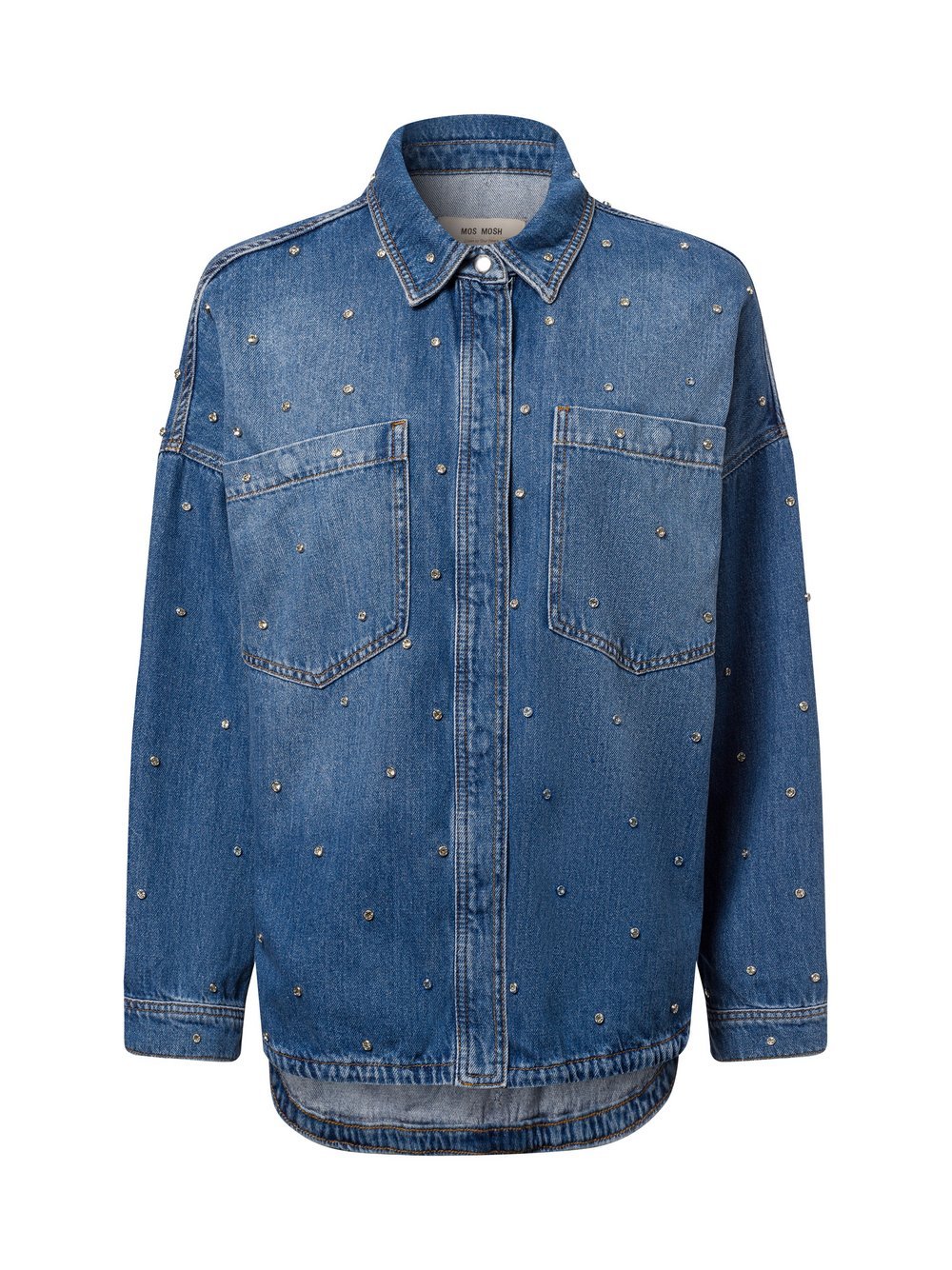 MOS MOSH Jeanshemd Damen Baumwolle gemustert