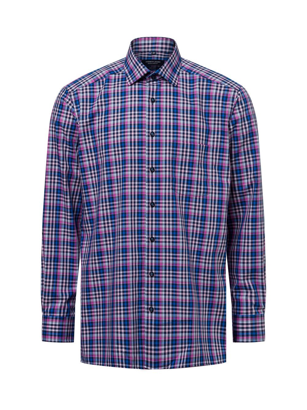 Andrew James Businesshemd Herren Regular Fit Baumwolle kariert