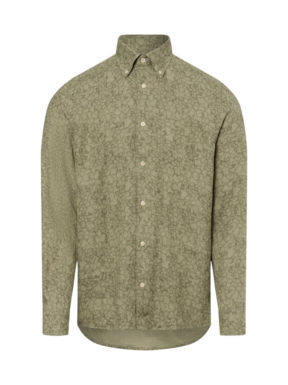 Marc O'Polo Freizeithemd aus Leinen Herren Modern Fit gemustert