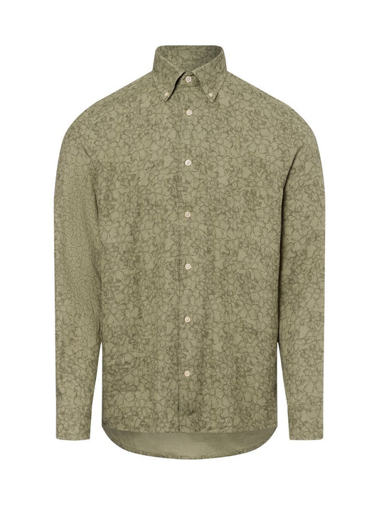 Marc O'Polo Freizeithemd aus Leinen Herren Modern Fit gemustert